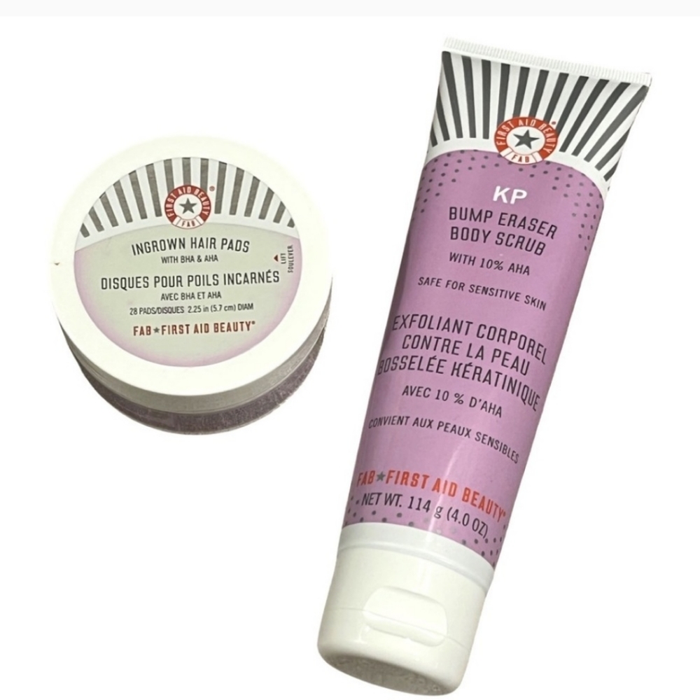 First Aid Beauty Bump Eraser Body Scrub And Ingrown Hair Pads Duo